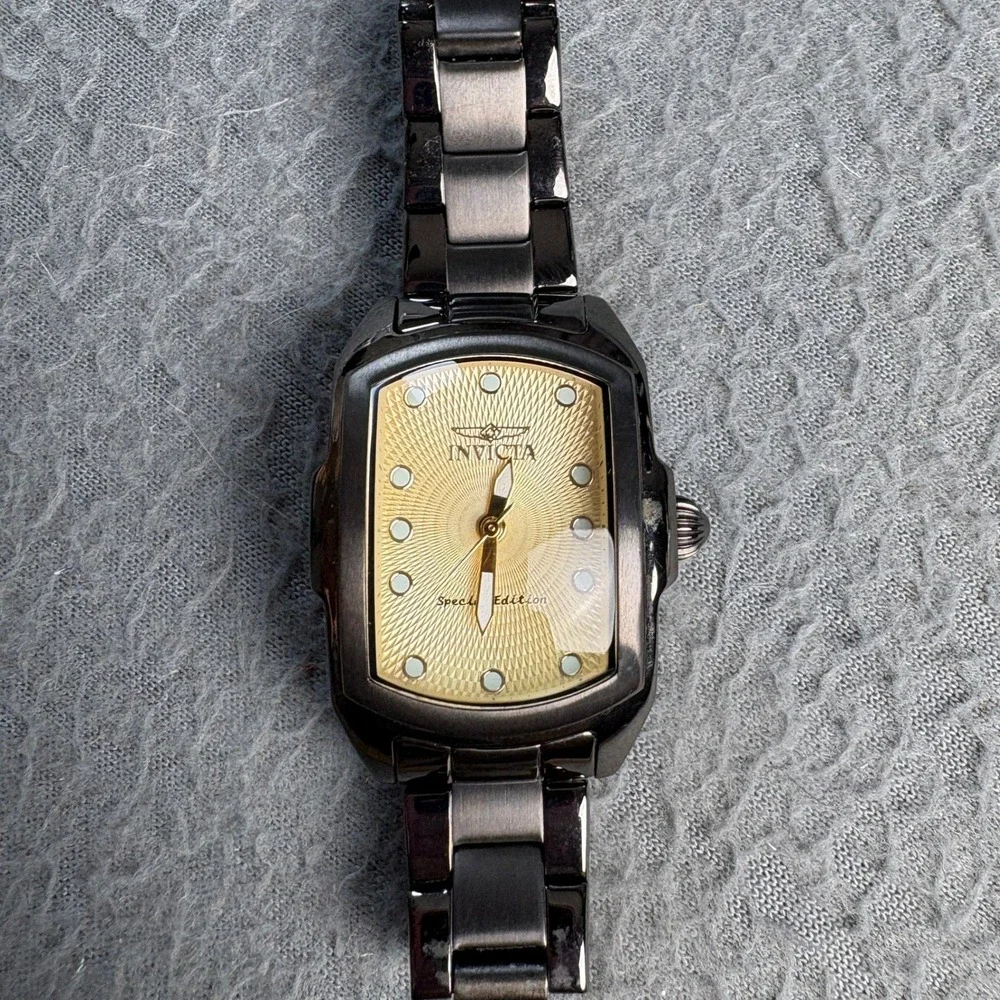 Invicta Lupah Special Edition Womens Watch 17777 Gunmetal Gold Dial Japan Mvmt